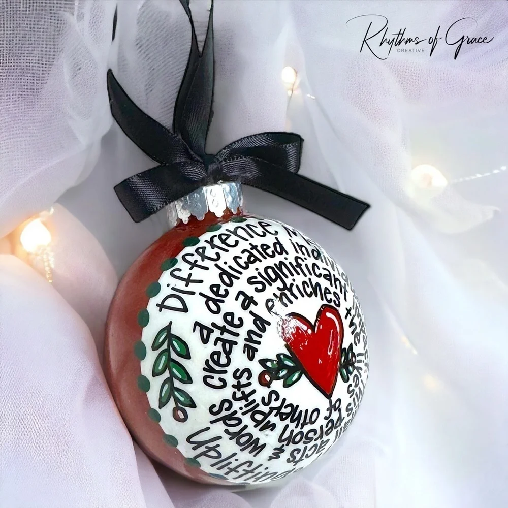 Difference Maker Christmas Ornament, Hand-Painted Acrylic Holiday Gift, Handmade